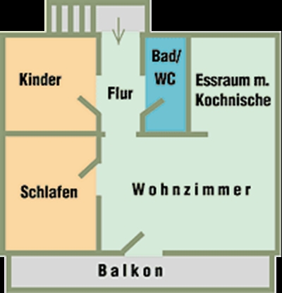 Ferienwohnungen Schmidt: Grundriß Fewo 3 DG im Haus Seeblick