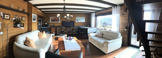 Ferienwohnungen Schmidt: Wohnzimmer OG 68 mit TV-DVD
